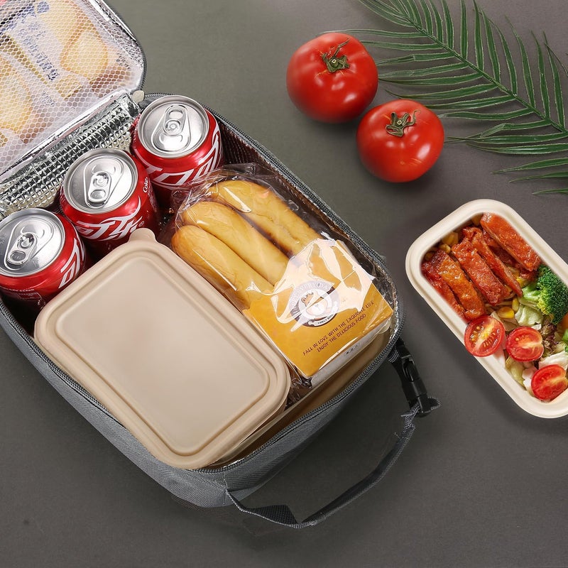 Lovoeo Lunch box Lunch bag for men women Insulated Lunchbox Lunch bags for Work Picnic Travel (Grey) - Image 5